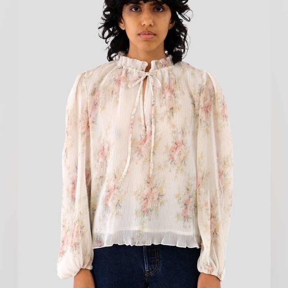 GANNI Pleated Georgette Blouse